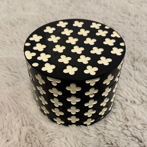 Black + White Clover Print Trinket Jewelry Box